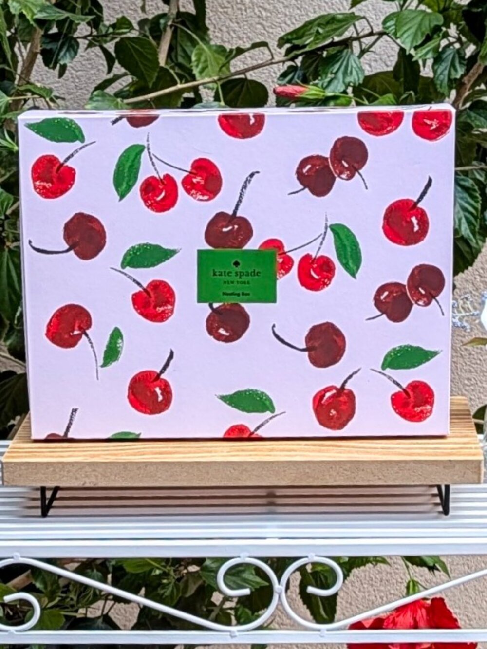 Kate Spade New York Pink 🍒 Cherry Print Nesting Box with Magnetic Closure